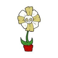 cartoon skull flower N3