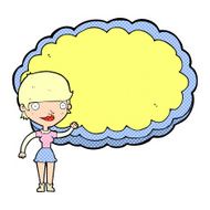 cartoon woman with space text cloud N3