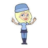 cartoon woman in hat N6