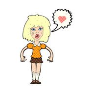cartoon tough woman in love N3