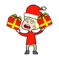 cartoon man ready for christmas N46