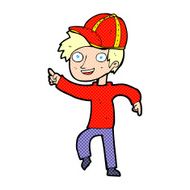 cartoon boy in cap pointing N3