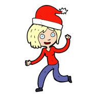cartoon woman ready for christmas N52