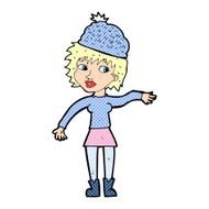 cartoon woman wearing hat N17