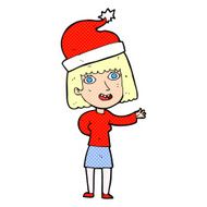 cartoon woman ready for christmas N55