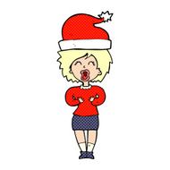 cartoon woman getting ready for christmas N11