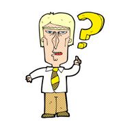 cartoon annoyed man asking question N3