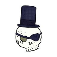 skull in top hat cartoon N3