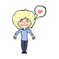 cartoon happy woman in love N6