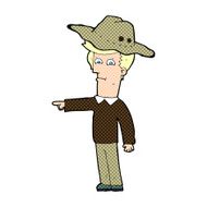 cartoon pointing man wearing hat N3