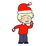 cartoon man ready for christmas N48