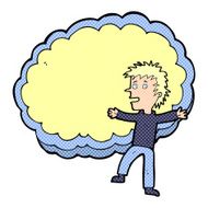 cartoon man with text space cloud N7
