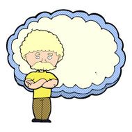 cartoon man with text space cloud N8