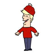 cartoon man wearing winter hat N48