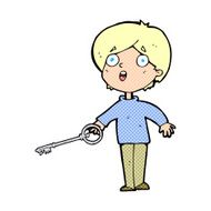 cartoon boy with key N3