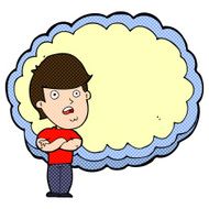 cartoon man with text space cloud N9