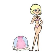 cartoon woman with beachball N3