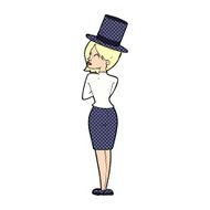 cartoon woman in top hat N3