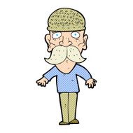 cartoon man wearing winter hat N49