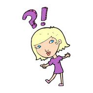 cartoon woman asking question N30