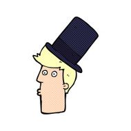 cartoon man wearing top hat N49