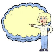 cartoon woman with text cloud space N5