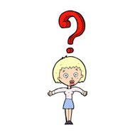 cartoon confused woman N11