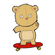 cartoon teddy bear on skateboard N2