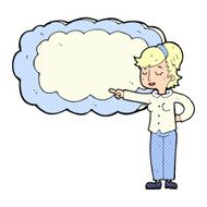cartoon woman with text space cloud N5