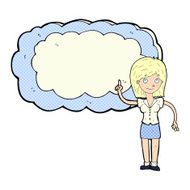 cartoon woman with text space cloud N6