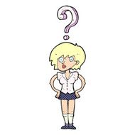 cartoon confused woman N12
