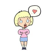 cartoon surprised woman in love N3