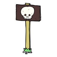 cartoon spooky sign post N3