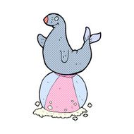 cartoon seal with ball N6