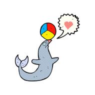 cartoon seal with ball N7