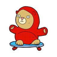 cartoon bear on skateboard N6