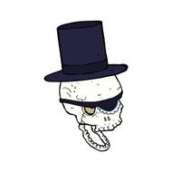cartoon skull in top hat N5