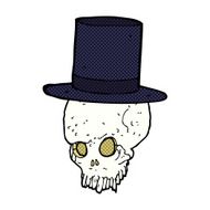 cartoon skull in top hat N6
