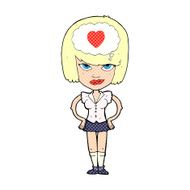 cartoon woman thining about love N3