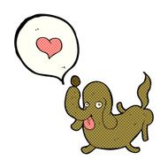 cartoon dog with love heart N6