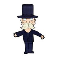 cartoon man wearing top hat N50