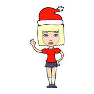 cartoon woman ready for christmas N56