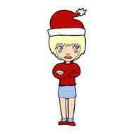 cartoon woman ready for christmas N57