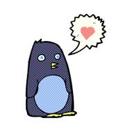 cartoon penguin with love heart N2
