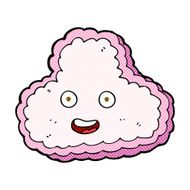 cartoon happy pink cloud N14