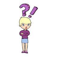cartoon woman asking question N35