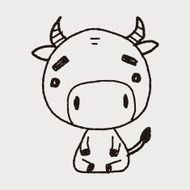 Chinese Zodiac cow doodle drawing N3