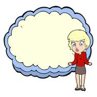 woman with text space cloud N8