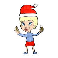 cartoon woman eating hotdog N6