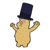 cartoon bear in top hat N6
